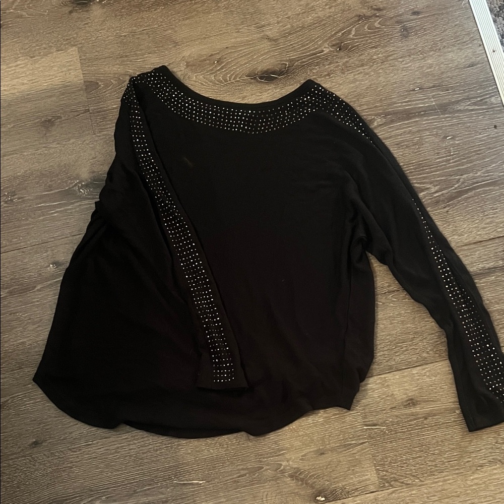 Olivia Sky Black Studded Blouse